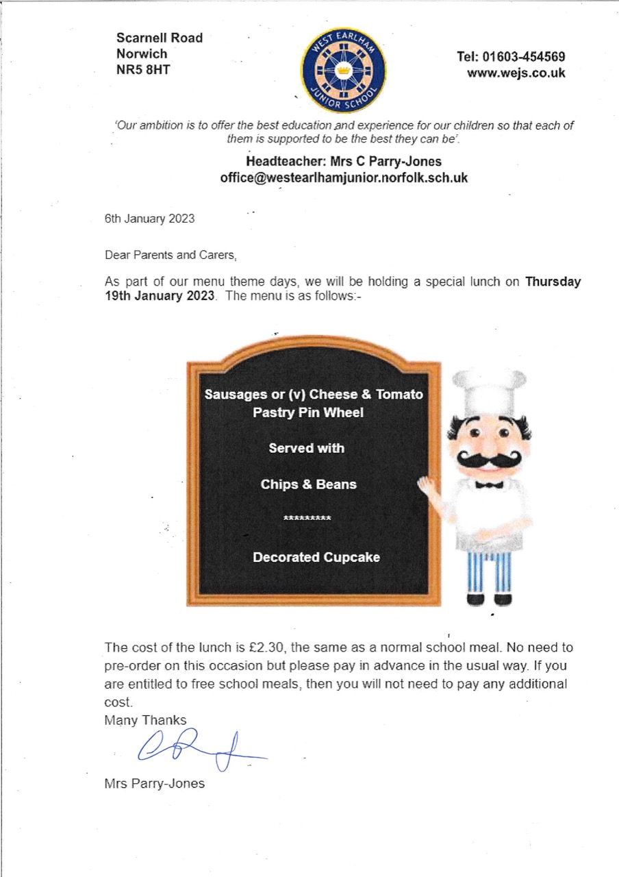 School Meals West Earlham Junior School